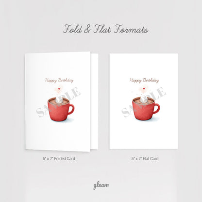 Birthday Card – Hot Chocolate with Marshmallow