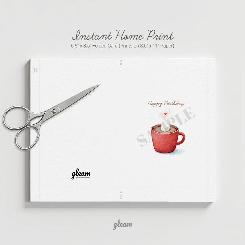 Birthday Card – Hot Chocolate with Marshmallow