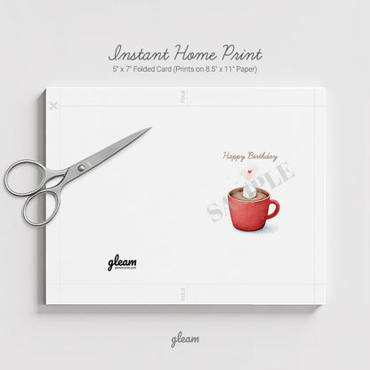 Birthday Card – Hot Chocolate with Marshmallow