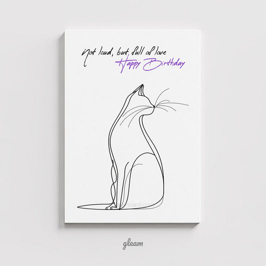 Birthday Card – Line Art Cat