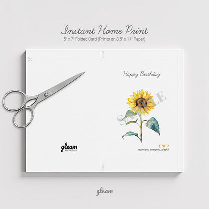 Birthday Card – ENFP Sunflower