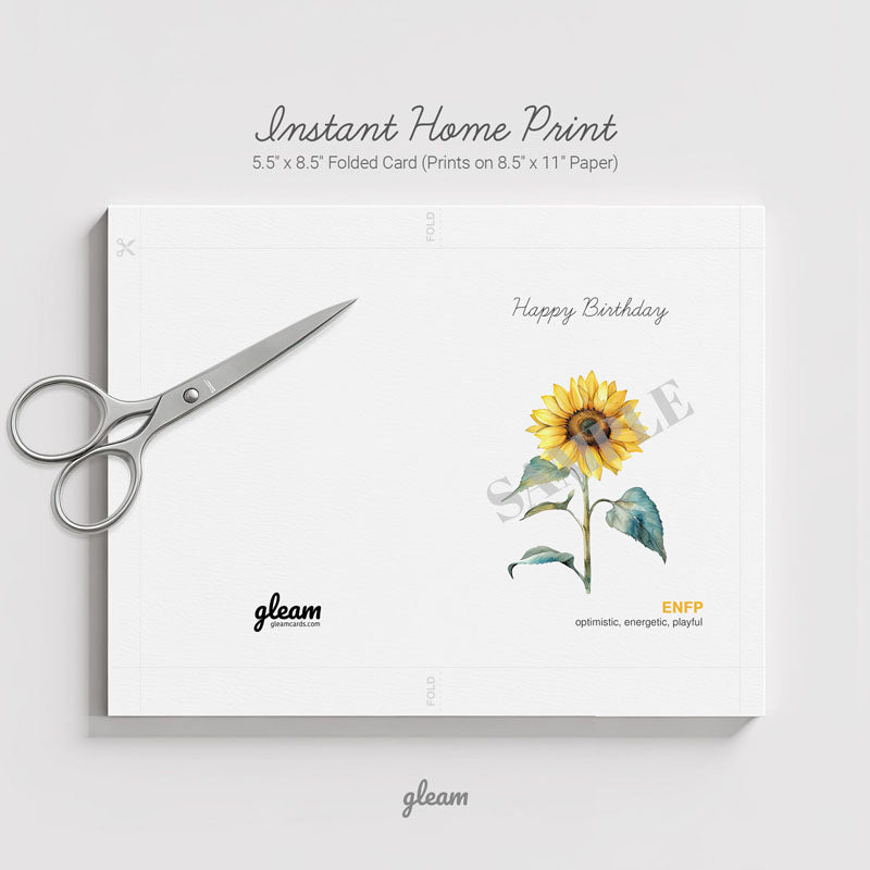 Birthday Card – ENFP Sunflower