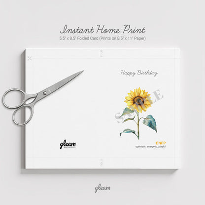 Birthday Card – ENFP Sunflower
