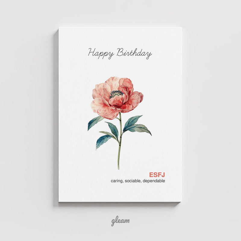 Birthday Card – ESFJ Peony