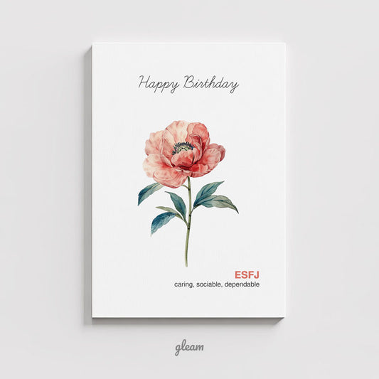 Birthday Card – ESFJ Peony