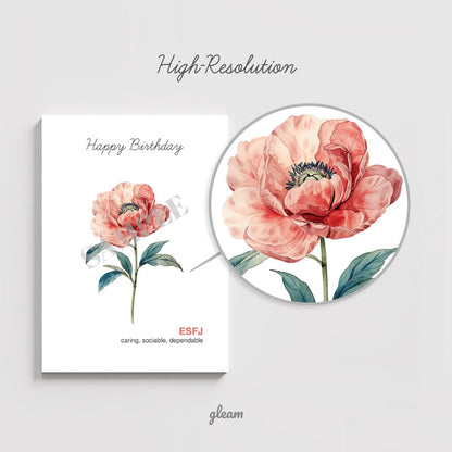 Birthday Card – ESFJ Peony