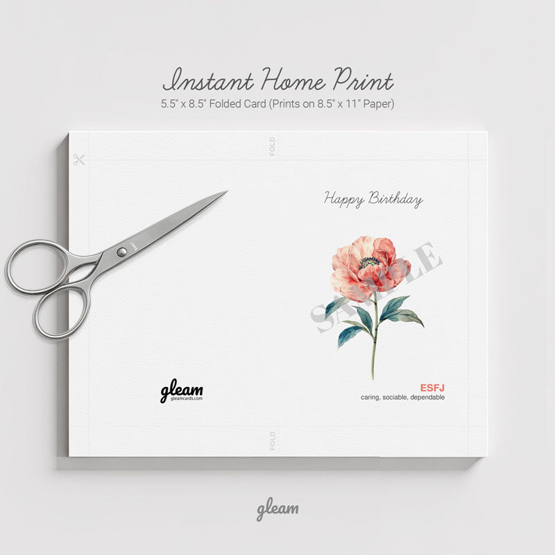 Birthday Card – ESFJ Peony