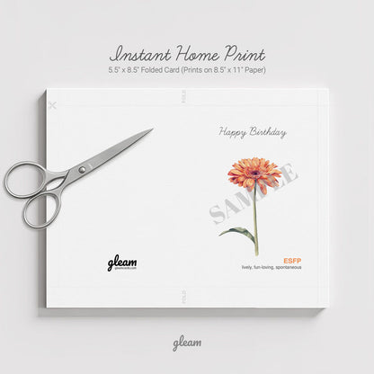 Birthday Card – ESFP Gerbera Daisy
