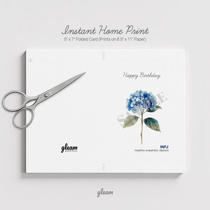 Birthday Card – INFJ Hydrangea