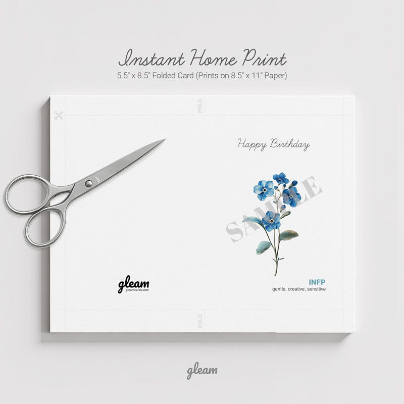 Birthday Card – INFP Forget-Me-Not