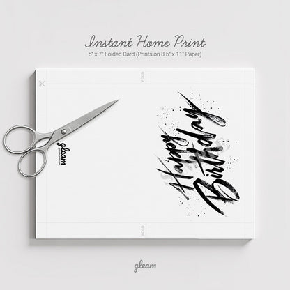 Birthday Card – Modern Brush Birthday Card