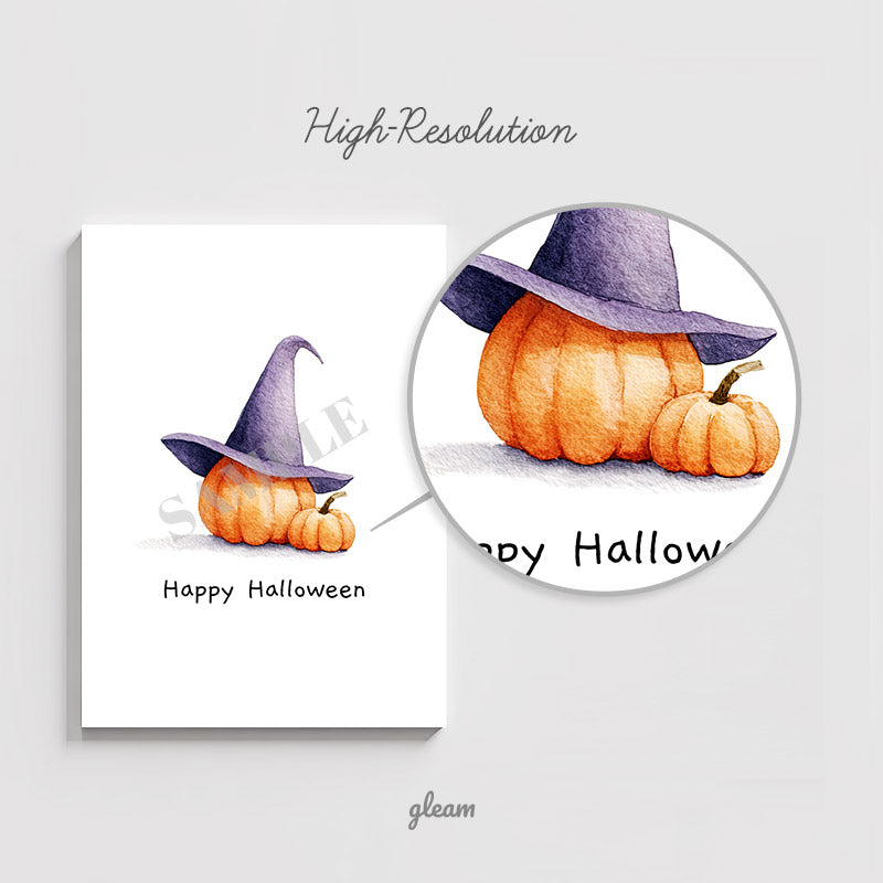 Halloween Card – Pumpkin with Witch Hat