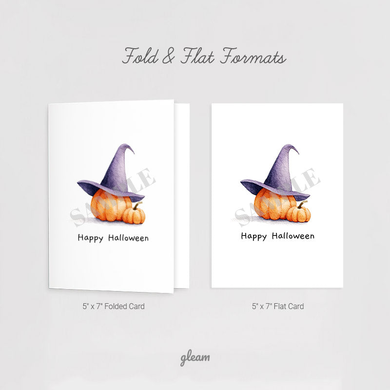 Halloween Card – Pumpkin with Witch Hat