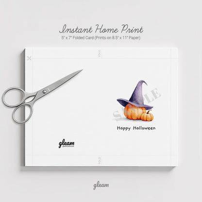 Halloween Card – Pumpkin with Witch Hat