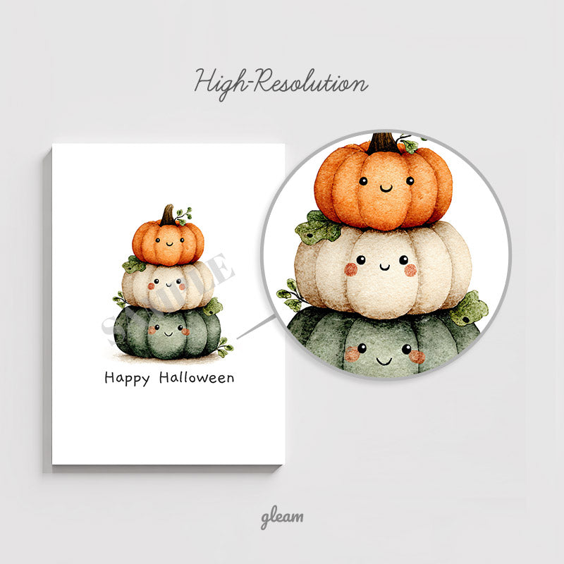 Halloween Card – Cute Pumpkin Stack