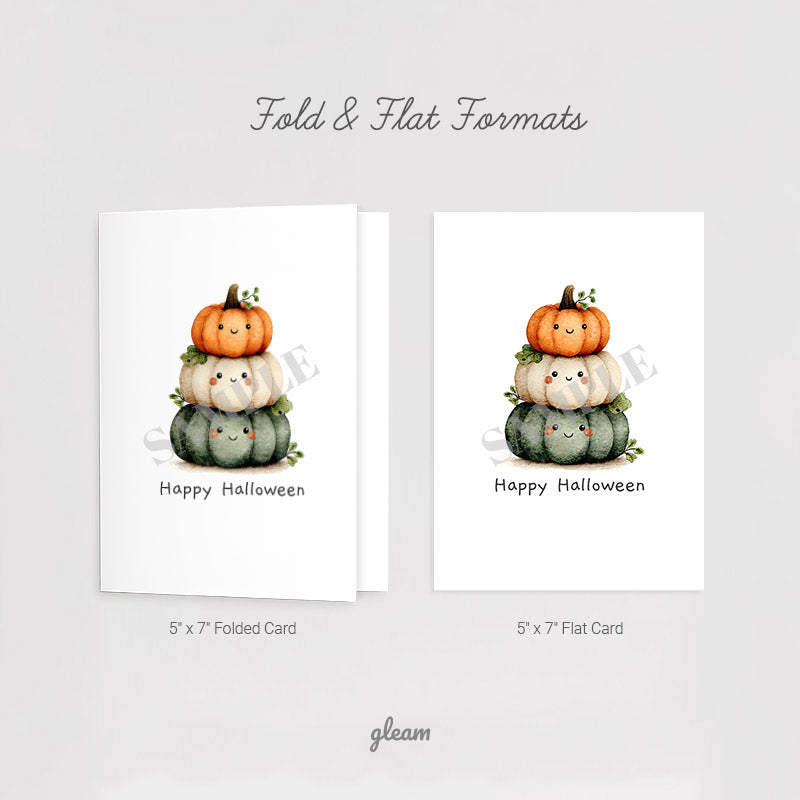 Halloween Card – Cute Pumpkin Stack