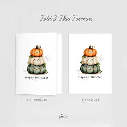 Halloween Card – Cute Pumpkin Stack