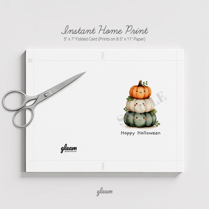 Halloween Card – Cute Pumpkin Stack