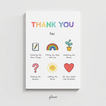 Thank You Card - Rainbow Icons