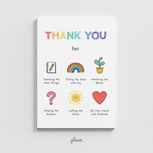 Thank You Card - Rainbow Icons