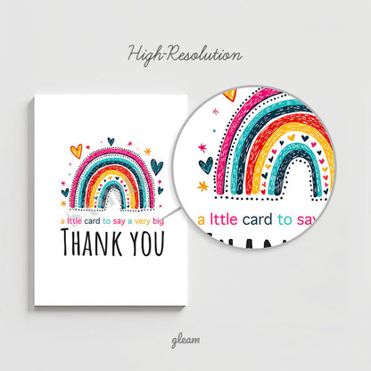 Thank You Card - Rainbow Illustration