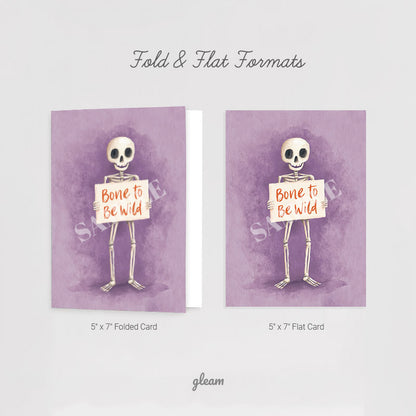Halloween Card – Funny Skeleton “Bone to Be Wild”
