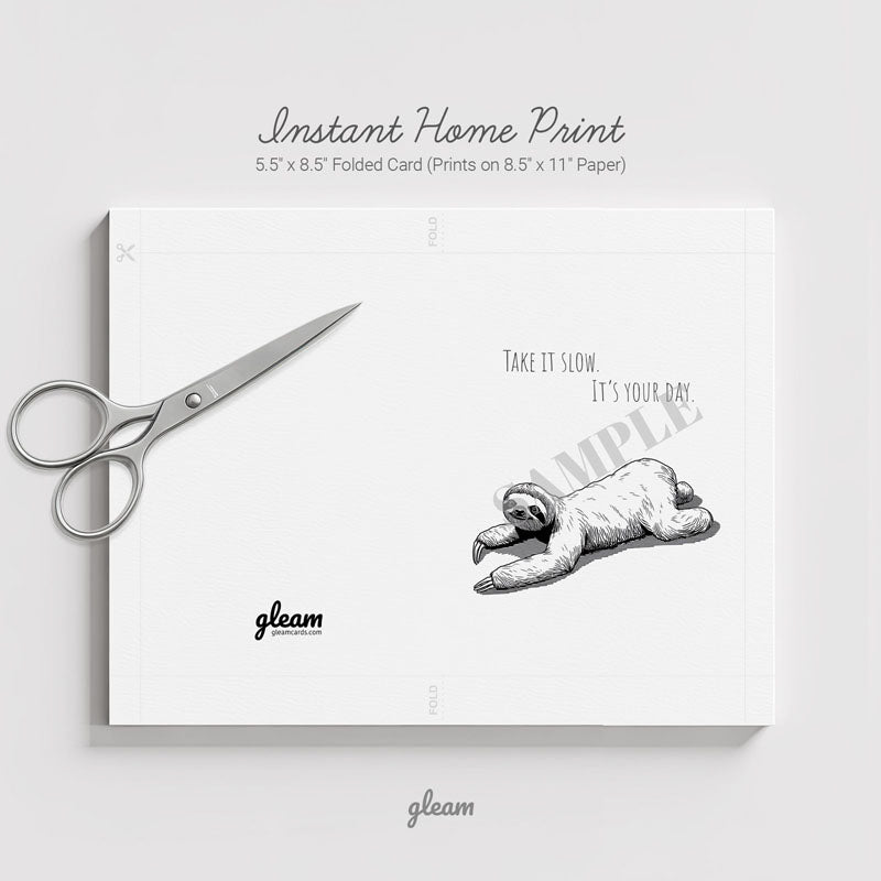 Birthday Card – Sloth