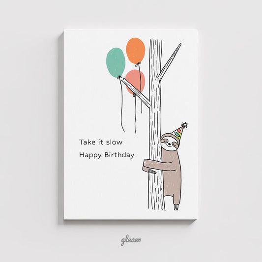 Birthday Card – Slow Sloth