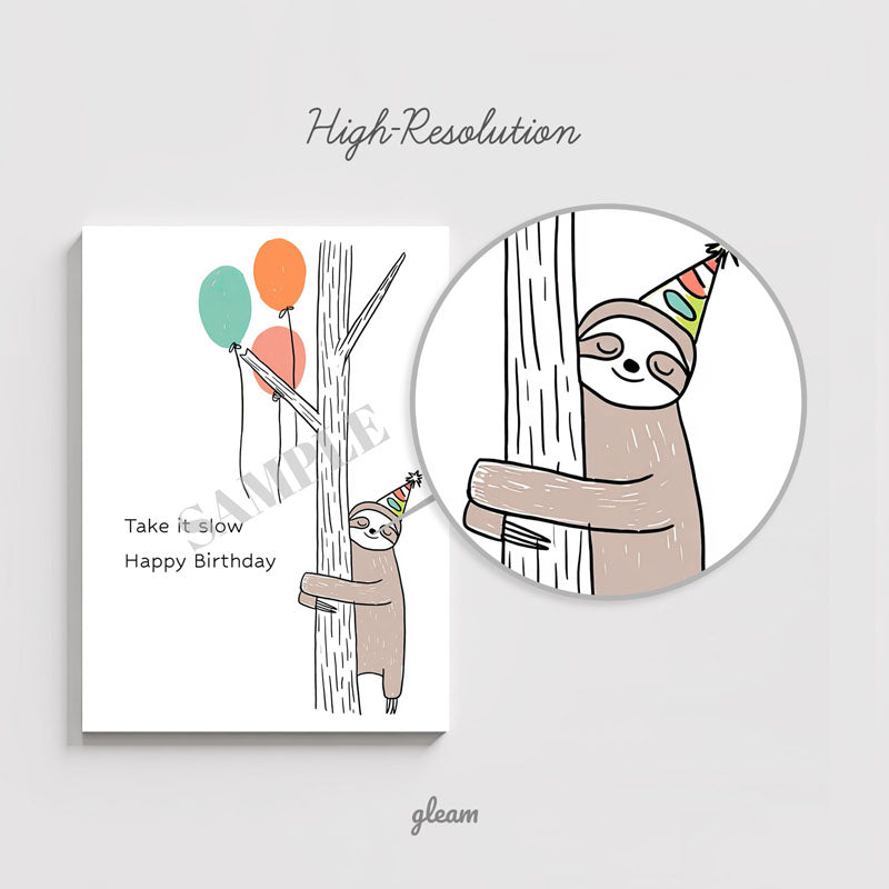 Birthday Card – Slow Sloth