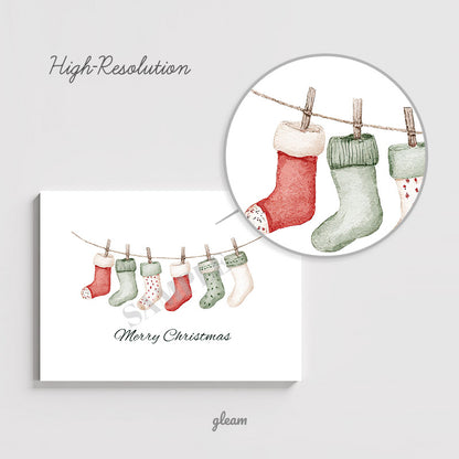 Christmas Card – Hanging Stockings