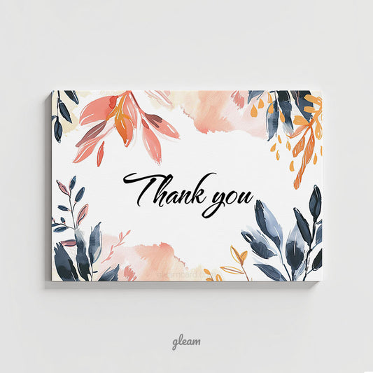 Thank You Card - Watercolor Floral Design