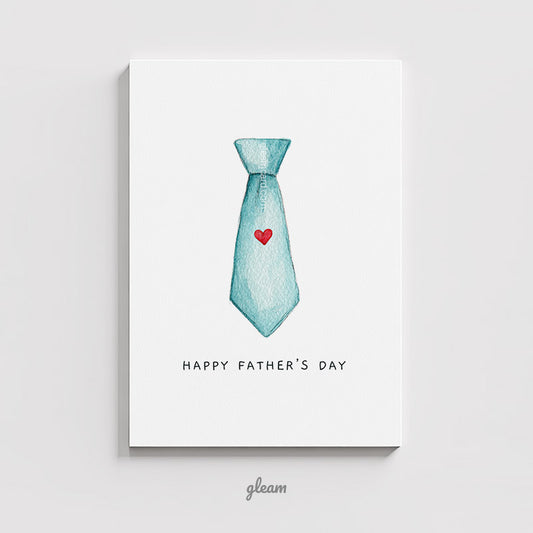 Father’s Day Card – Watercolor Tie with Heart