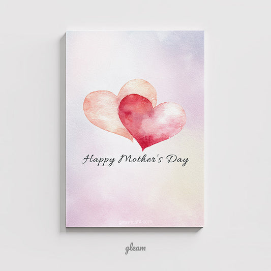 Mother’s Day Card – Watercolor Hearts