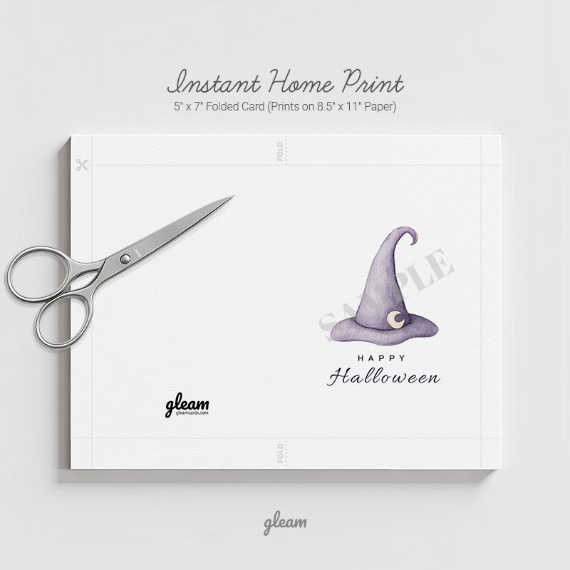 Halloween Card – Witch Hat with Moon