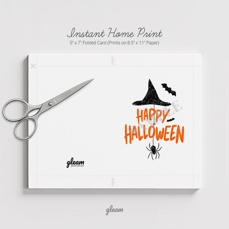 Halloween Card – Witch Hat with Spider