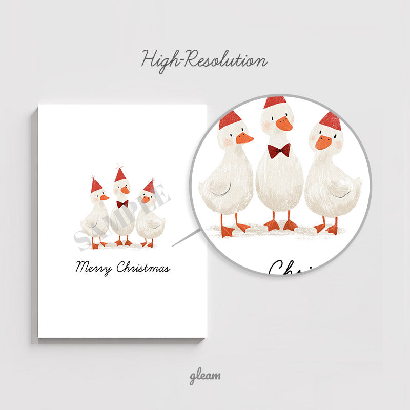 High resolution close up detail showing the soft texture and print quality of the cute duck illustration