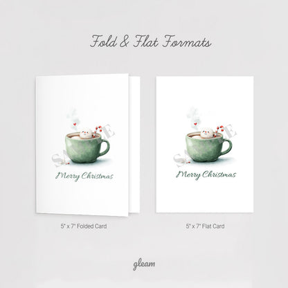 5x7 Inch Foldable and Flat Card Templates - DIY Christmas Greeting Card Layouts