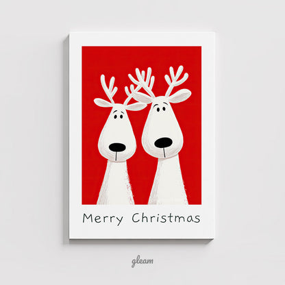 Christmas Card – Quirky Reindeer Duo